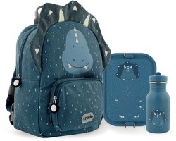 Trixie complete Back to School set - Mr. Triceratops. Rugzak, lunchtrommel en drinkfles
