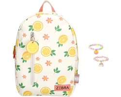 Zebra Rugzak Citroen en Bloem - kinderrugtas, rugtas, kinderrugzak, schooltas + armbandje