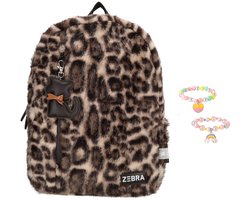 Zebra Rugzak Luna Luipaard Teddy - rugtas, schooltas, kinderrugzak + armbandje