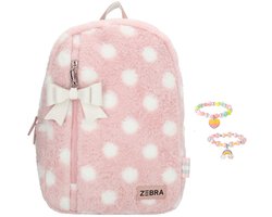 Zebra Rugzak Luna Pink Dots - rugtas, schooltas, kinderrugzak + armbandje
