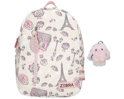 Zebra Rugzak Parijs - kinderrugtas, rugtas, kinderrugzak, schooltas + Bunny Hanger