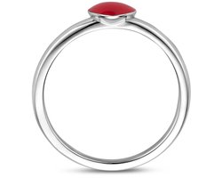 Zilveren Ring met Emaille Hart – Gerhodineerd 925 Zilver - 1341487