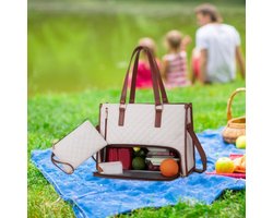 2-in-1 Laptoptas dames 15,6 inch met Geïsoleerde Lunchtas | Lekvrije Collegertas