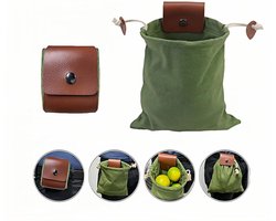 2-Pack Opvouwbare Gewaxte Canvas Plukzak - Handsfree Heuptas voor Wandelen en Kamperen - waterdichte Tactische Tas voor Paddenstoelen en Bessen - Legergroen
