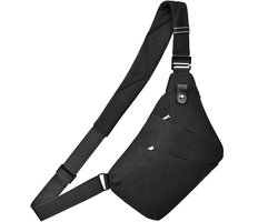 Allecto plus - Heren Sling Borsttas Schouder Crossbody Tas Anti Diefstal Messenger Bag Zwart met Maya Bay Shirt met Korte Mouwen