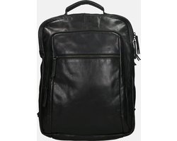 Bear Design Ties Leren Laptop Rugzak 15,4 inch - Zwart