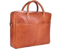 Beocca - Leren laptoptas 15" - Mason - Plantaardig gelooid leer - Cognac - YKK ritssluiting
