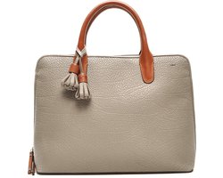 Berba | Chamonix | Laptoptas 15.6 inch | Dames | Tas | Taupe | Leer