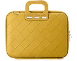 Bombata Intrecciato 13 / 14 inch Laptoptas Unisex - Vlechtpatroon - Geel