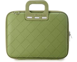 Bombata Intrecciato 13 / 14 inch Laptoptas Unisex - Vlechtpatroon - Lichtgroen