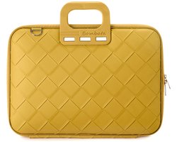 Bombata Intrecciato 15 / 16 inch Laptoptas Unisex - Vlechtpatroon - Geel