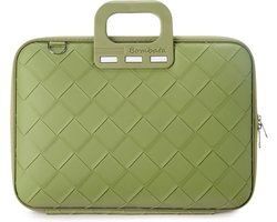 Bombata Intrecciato 15 / 16 inch Laptoptas Unisex - Vlechtpatroon - Lichtgroen