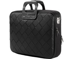 Bombata Intrecciato Vlechtpatroon Laptoptas 15 / 15.6 / 16 Inch – Extra Ruim – Met Afneembare Schouderriem - Zwart
