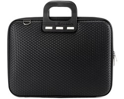 Bombata Trama Laptoptas met Vlechtpatroon - 13 / 14 inch - Dames en Heren - Zwart