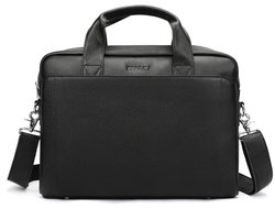 BRAQLY Leren Laptoptas 16 inch - Aktetas Heren - 100% Echt Leer - Laptop Tas met Schouderband - Business Tas - Werktas - Zwart