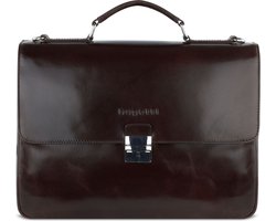 bugatti Leren Afzonderlijke gevallen Laptoptas met laptopvak Romano Briefcase Brown Donkerbruin