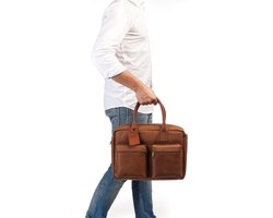 Burkely Alex Werktas Unisex - Cognac