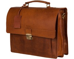 BURKELY Heren Aktetas - 15 inch Laptoptas - Cognac