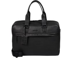 BURKELY Minimal Mason Unisex Double Zip Laptopbag - 15,6 inch laptopvak - Zwart
