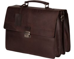 BURKELY Vintage Dean Briefcase Aktetas - 15 inch Laptoptas - Bruin