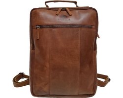 Castillo Falcon Leren Rugtas - Geschikt voor 15,6 inch Laptop - 42x31x8cm - Antique Vintage Stijl - Rugzak met Laptopvak voor Dames & Heren - Cognac