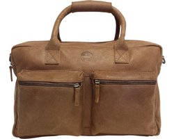Castillo Hunter Viadi Leren Handtas Schoudertas - Laptoptas 15,6 inch - Cognac