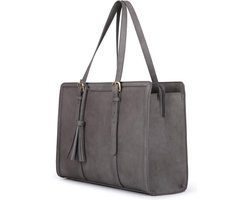 Damestas voor 15,6 inch laptop en aktetas, grote handtas voor zaken, werk en kantoor, notebooktas, shopper met 3 vakken voor kantoor en school