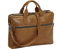 Daniel Ray Gisborne Leren Laptoptas 17 inch - Cognac