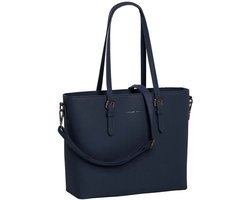 Daniel Ray Lithgow Hand & Schoudertas Shopper 15,6 inch Laptopvak - Ideale School Werk Tas - Tote Bag - Donkerblauw