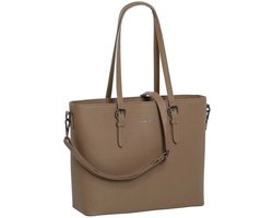 Daniel Ray Lithgow Hand & Schoudertas Shopper 15,6 inch Laptopvak - Ideale School Werk Tas - Tote Bag - Taupe