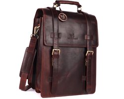 DE LAMASSU® (Adrian) leren tot 17 inch laptoptas – 2-in-1 rugzak & schoudertas