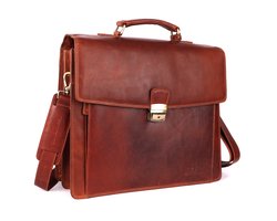 DE LAMASSU® (Axel) Leren Aktetas 17 Inch – Trolleyband – Luxe Business Laptoptas Unisex – Geschenkverpakking