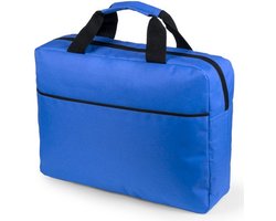 Documententas/aktetas - blauw - 1 hoofdvak - 38 x 30 x 9 cm - polyester