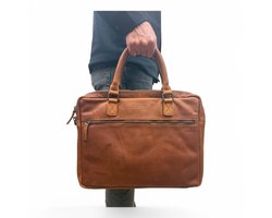 DSTRCT Laptoptas / Werktas - - 15.6 inch - Leer - Preston Park - Cognac