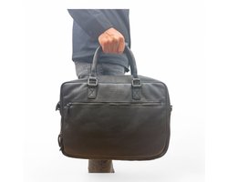 DSTRCT Laptoptas / Werktas - - 17 inch - Leer - Preston Park - Zwart