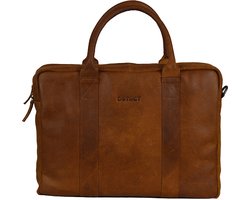 DSTRCT Laptoptas / Werktas - Dames - 15.6 inch - Leer - Main Street - Cognac