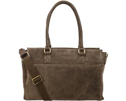 DSTRCT Laptoptas / Werktas - Dames - 15.6 inch - Leer - Portland Road - Groen