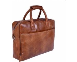 DSTRCT Leren Laptoptas 17 inch Cognac