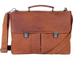 DSTRCT Wall street A4 Laptoptas -15,4 inch - Cognac