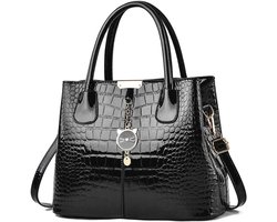 Elegante Lakleer Handtas voor Dames met Krokodillenreliëf - Schoudertas, Shopper, Tote Bag