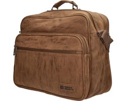 Enrico Benetti Rotterdam Lederlook Laptoptas met 15" Laptopvak - Reportertas (38x31x17 cm) - Handbagage Reistas Underseater Inhoud 20 liter - Camel