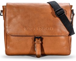 Farmhood Business tas Schoudertas Memphis Messenger 1F Cognac Bruine