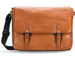 Farmhood Business tas Schoudertas met laptopvak Memphis Messenger 1F Cognac Lichtbruin