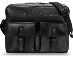 Farmhood Leren Business tas Schoudertas met laptopvak Memphis Messenger RV 1F Black 2 Zwart