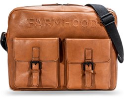 Farmhood Leren Business tas Schoudertas met laptopvak Memphis Messenger RV 1F Cognac Bruine
