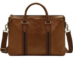 FOSSIL Afzonderlijke gevallen Handtas met laptopvak Houston Top Zip Workbag Dark Brown Bruine