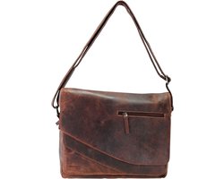 GreenLand Nature Leren Business tas Schoudertas Montana Messenger Bag A4 Brown Bruine