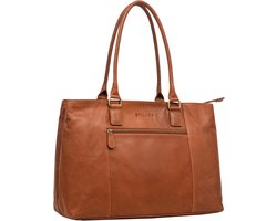 Grote Leren Laptoptas 15.6 Inch voor Dames - Vintage Schoudertas voor Werk