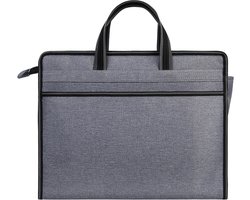 Grote tas met rits voor zakelijk gebruik - gemaakt van Oxford-stof - geschikt voor op kantoor - organizer voor zakelijke documenten - documententas - geschikt voor zakenreizen -38*30*8cm-Lichtgrijs