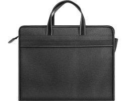 Grote tas met rits voor zakelijk gebruik - gemaakt van Oxford-stof - geschikt voor op kantoor - organizer voor zakelijke documenten - documententas - geschikt voor zakenreizen -38*30*8cm-Zwart
